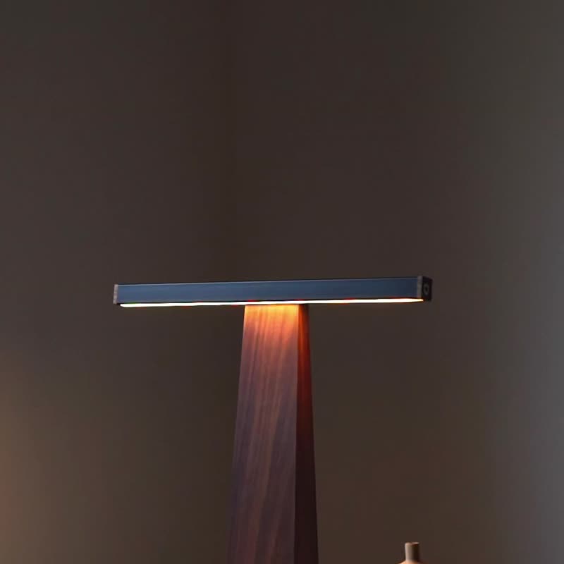 手作極簡實木LED台燈 | 黑胡桃木檯燈 書桌燈 床頭燈 設計氛圍感 - 灯具/灯饰 - 木头 卡其色