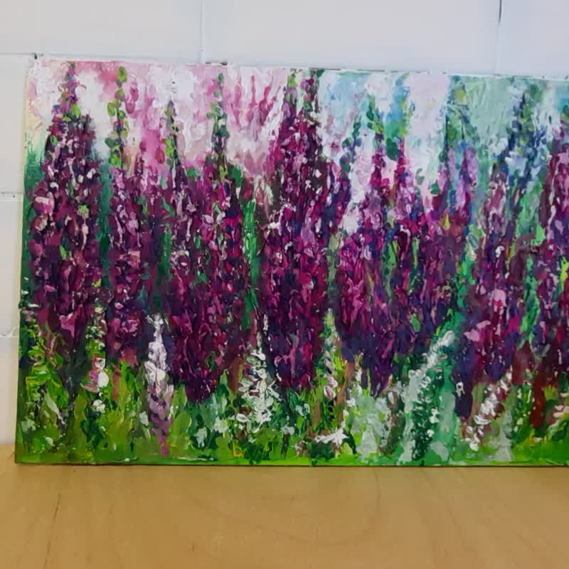 Wildflower painting Original acrylic painting Heather painting Abstract painting - 海报/装饰画/版画 - 其他材质 多色