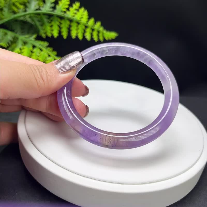 精品 玻利维亚 紫黄晶手镯 60+MM 冰透星光闪片 双色紫黄水晶手环 - 手链/手环 - 水晶 