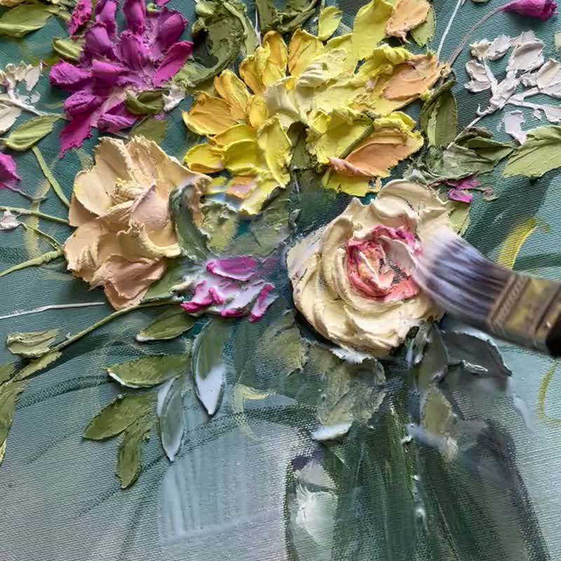 野花画纹理艺术品花卉画 - 墙贴/壁贴 - 其他材质 金色