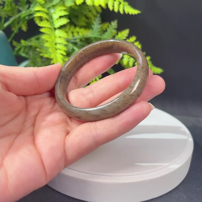 和田玉糖料手镯 54MM 浓郁老料蜂蜜桂花糖玉手环 附证书 熟糯细腻 - 手链/手环 - 玉石 