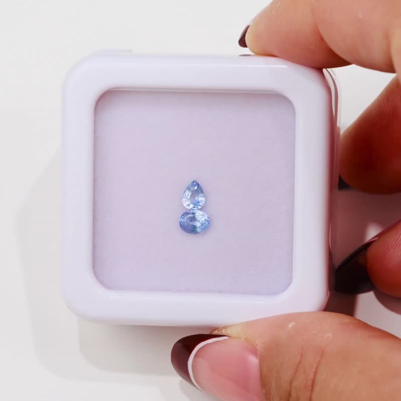 6号蓝色蓝宝石配石组合4.5mmx3.5mm椭圆冰川蓝单色水葫芦拦胡麻将 - 戒指 - 宝石 蓝色