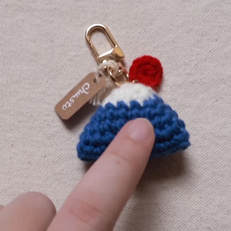 带着走的富士山系列 -05 藏蓝色系 质感吊饰 钥匙圈 包包挂饰 - 吊饰 - 棉．麻 蓝色