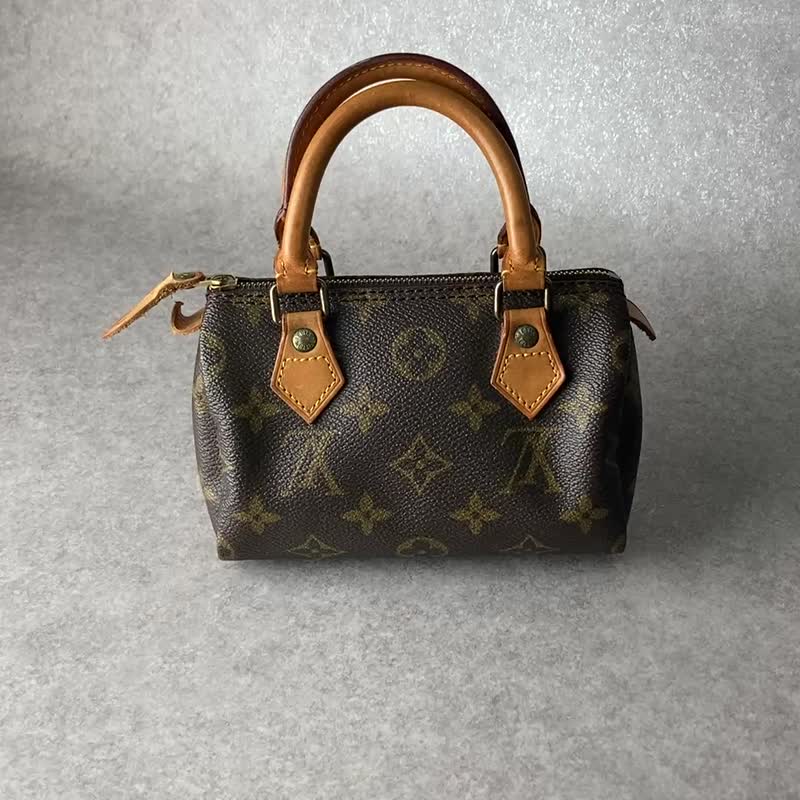【 日本直送 名牌中古包 】LOUIS VUITTON Monogram 手提包 PVC 皮革 M41534 Mini Speedy 迷你波士顿包 u7aexk - 手提包/手提袋 - 防水材质 咖啡色