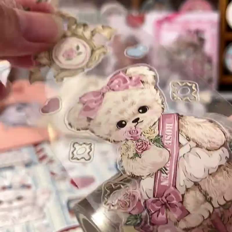 【皇家玫瑰园】模切水晶墨白墨PET胶带CHO257C - 纸胶带 - 防水材质 粉红色