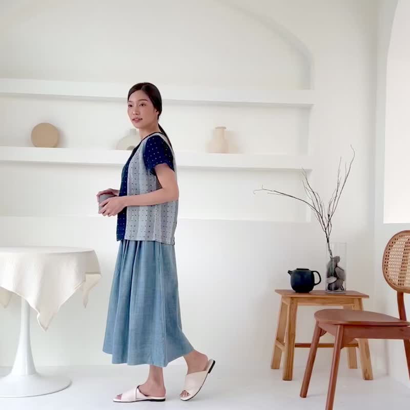 Thongmond Top - 女装上衣 - 棉．麻 蓝色