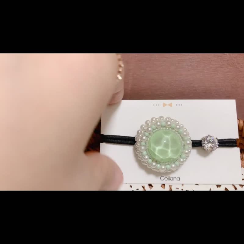 雪白透亮 珠绣发饰 - 发饰 - 绣线 白色