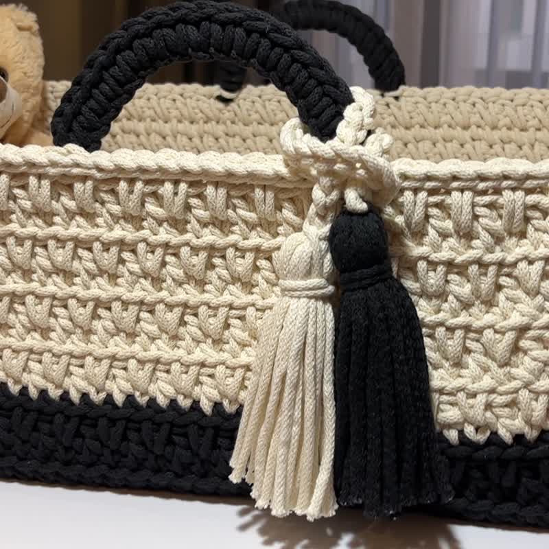 Moses Crocheted Basket, Baby Moses Basket two colors, Nursery Decor, New Mom Gif - 其他 - 棉．麻 
