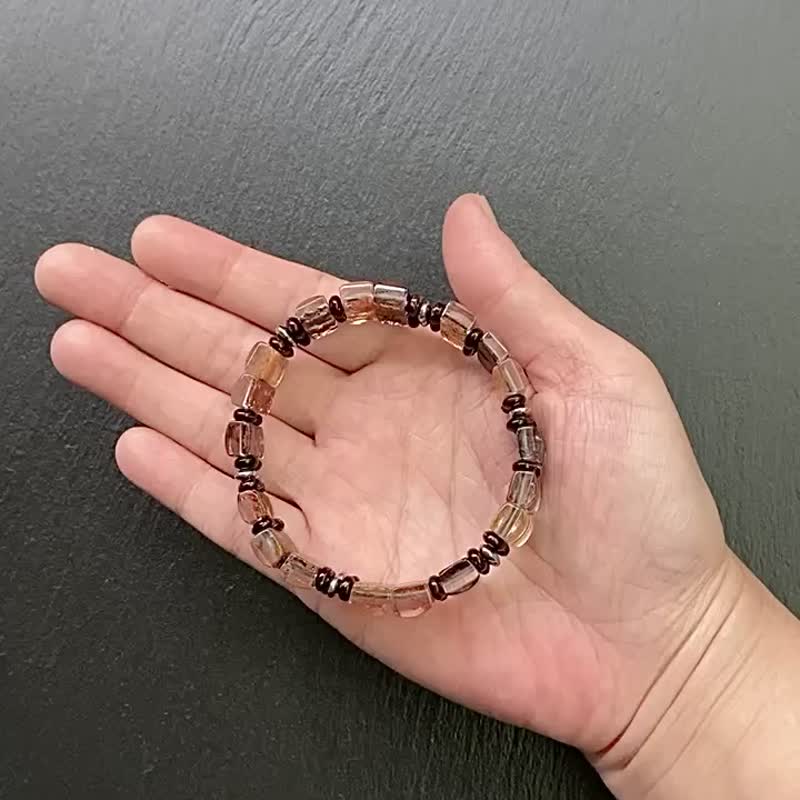 招财开运-冰透体异像幽灵x椰壳 钛钢手排 手环  财运 开运 贵人 - 手链/手环 - 水晶 多色