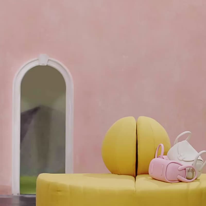 云朵蓝 小号猪猪枕头包 头层牛皮真皮包 手提肩背斜挎包 KUNOGIGI - 侧背包/斜挎包 - 真皮 蓝色