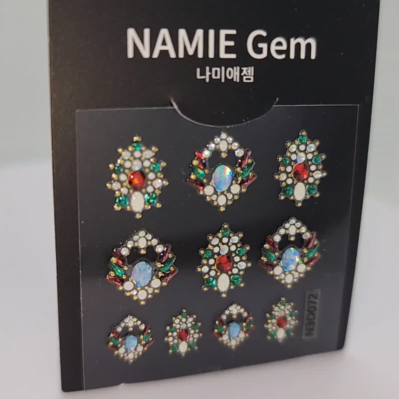 【圣诞节】【专业用】NAMIE Gem 美甲装饰艺术贴纸 3D 072 - 指甲油/指甲贴 - 树脂 金色