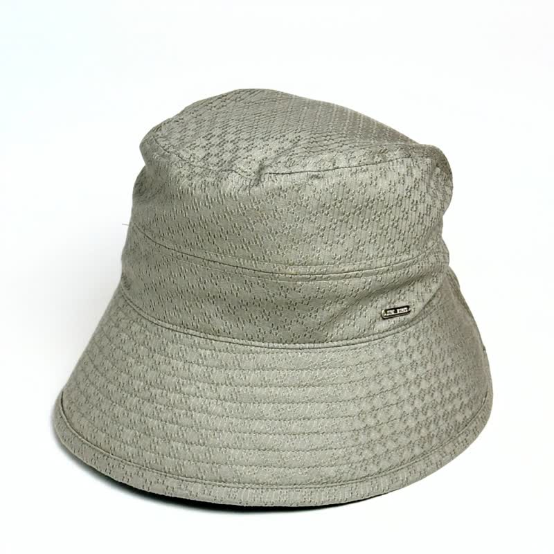 复古窗花洞洞钟型渔夫帽 - 帽子 - 棉．麻 橘色