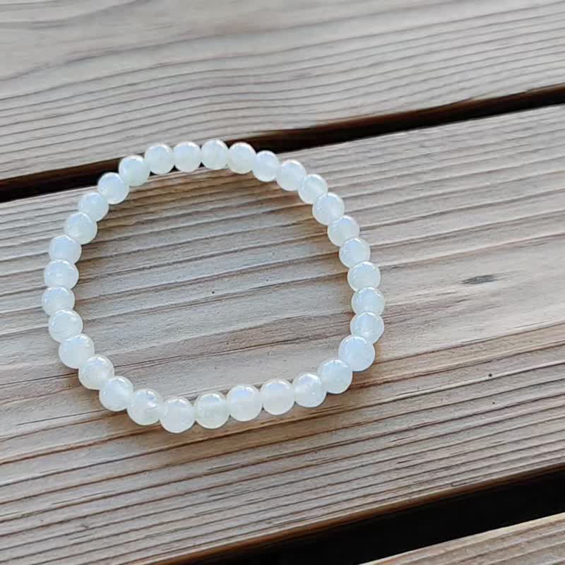 【亲翠】天然翡翠 冰莹放光5mm圆珠手串手围15适合【B】 - 手链/手环 - 玉石 多色