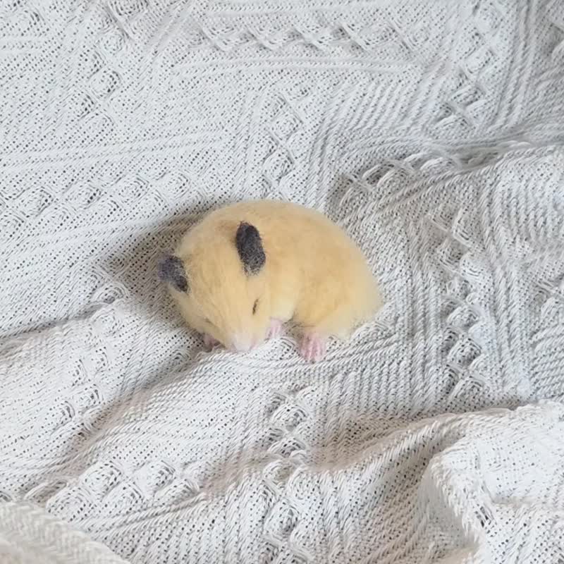 【微定制 可换色】拟真黄金鼠羊毛毡  困困睡觉姿势 - 编织/刺绣/羊毛毡/裁缝 - 羊毛 多色