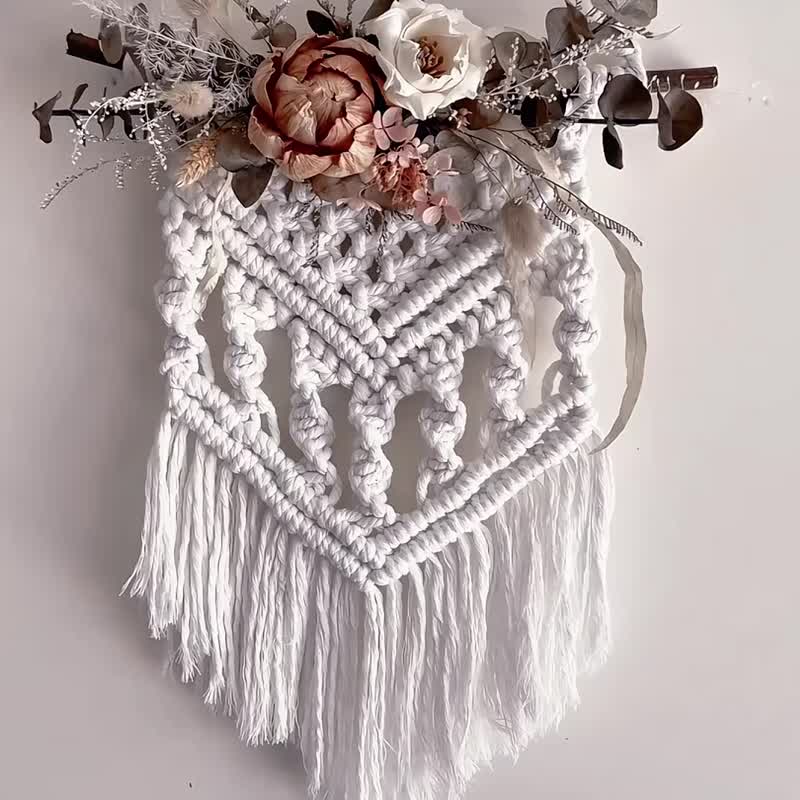 编织挂饰 裸粉色干燥花挂饰 居家装饰 - 干燥花/捧花 - 植物．花 粉红色