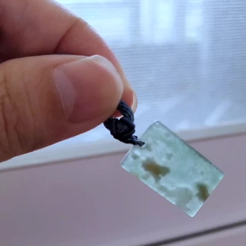 【亲翠】天然翡翠 高冰木讷意境云朵棉原石艺术调整式绳链 - 项链 - 玉石 多色