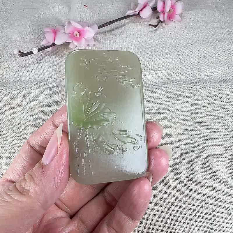 秒杀价天然新疆和田玉三色带翠一品清廉吊坠 玉质细腻油润 - 吊饰 - 玉石 