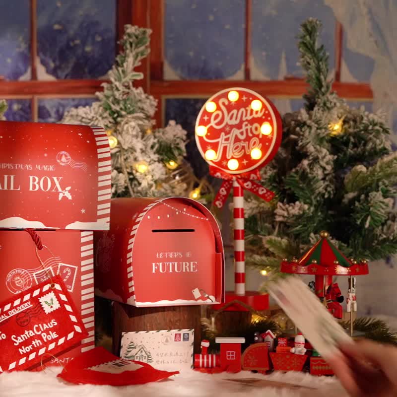 【一件包邮】499圣诞邮筒礼盒 香氛礼盒 香味美味兼具 - 茶 - 纸 红色