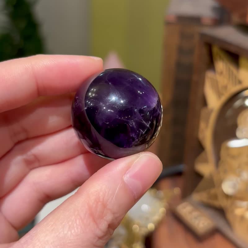一图一物 紫晶球 3.1cm 水晶球 一图一物 家居摆设 风水 晶石摆件 - 摆饰 - 水晶 紫色