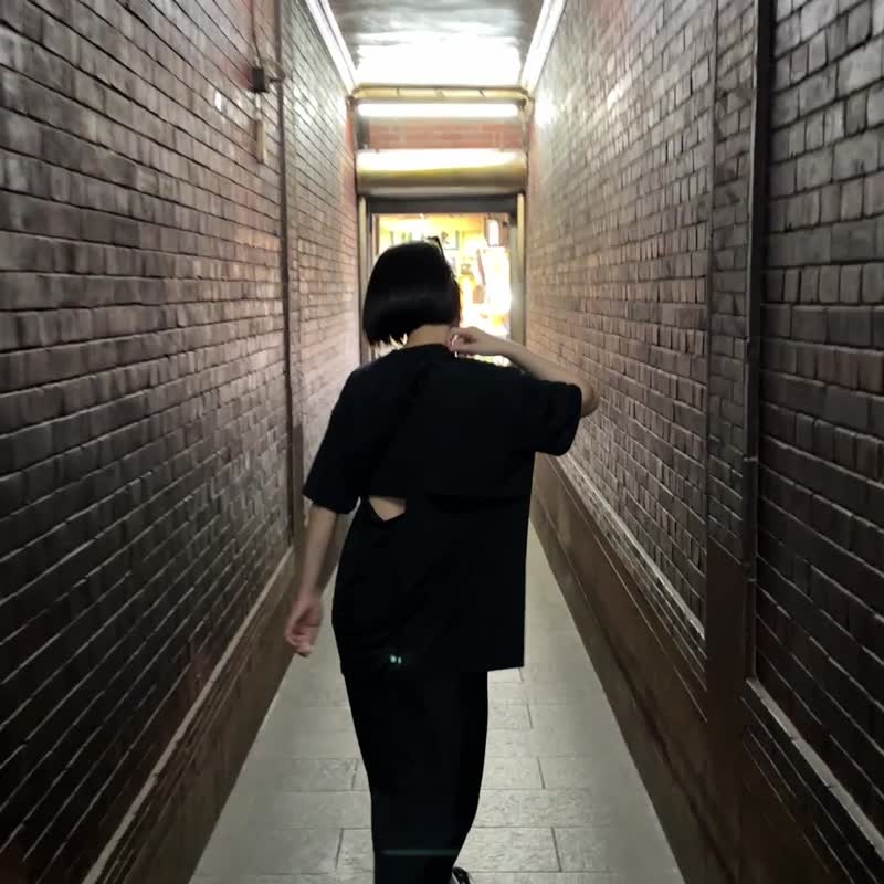 美背扭转tee - 女装 T 恤 - 聚酯纤维 蓝色