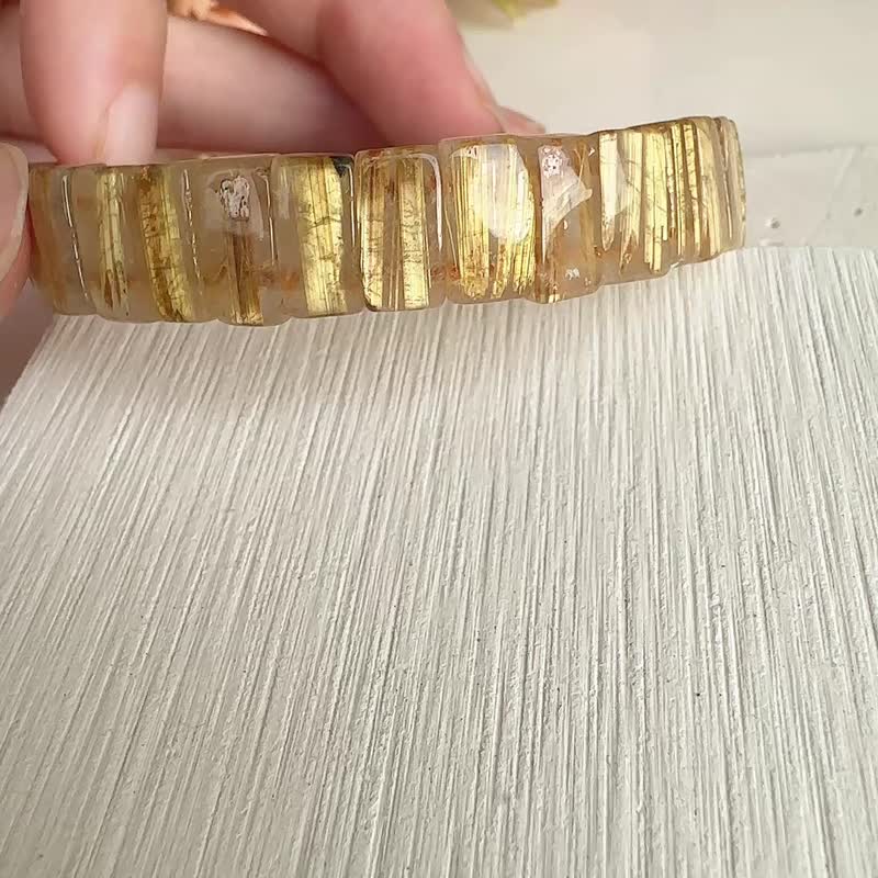 心忱-钛晶手排 招财必备 - 手链/手环 - 水晶 黄色