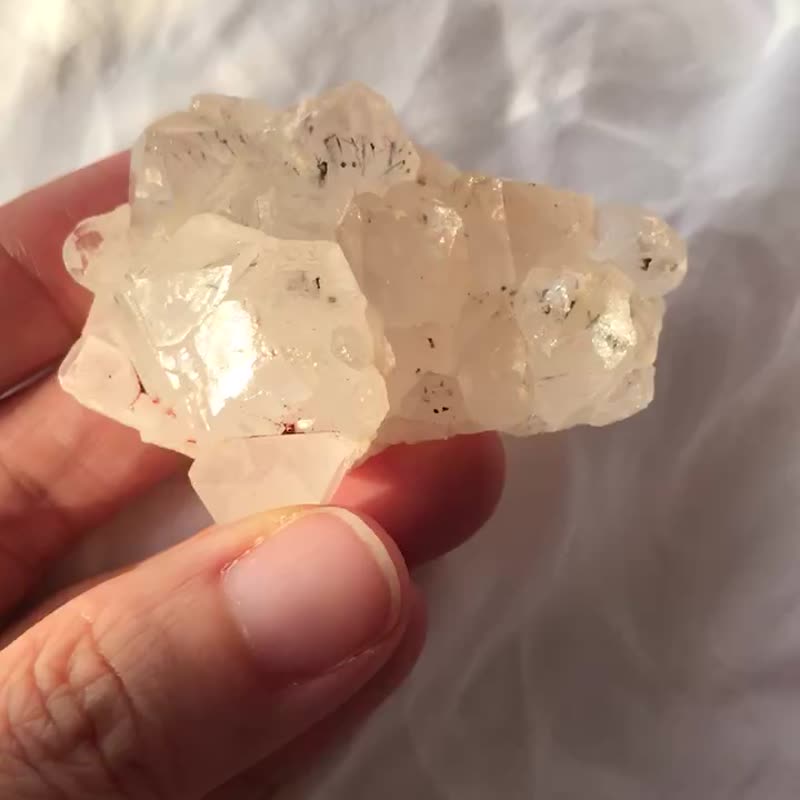 花园水晶 超七水晶 蚀刻纹路 多发 原石 矿标 骨干水晶 印记 摆设 - 摆饰 - 水晶 透明