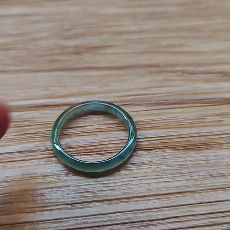 亲翠 天然危地马拉翡翠 高冰绿飘花手指镯17号戒圈 - 戒指 - 玉石 多色