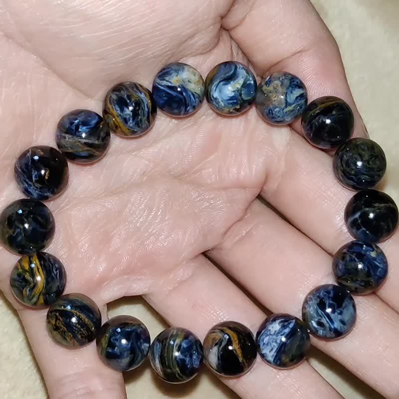 【订制品】纳米比亚 8-14mm 彼得石 Pietersite 手串 彼德石 - 手链/手环 - 水晶 蓝色