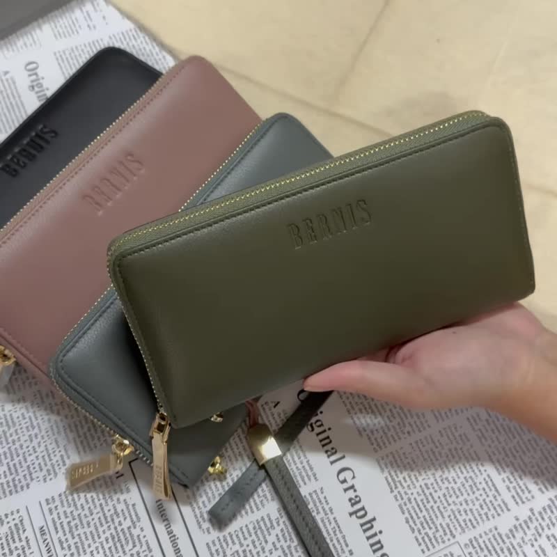 皮夹 单拉链RFID长夹 黑色 BERNIS 多色可选 22067 - 皮夹/钱包 - 真皮 黑色