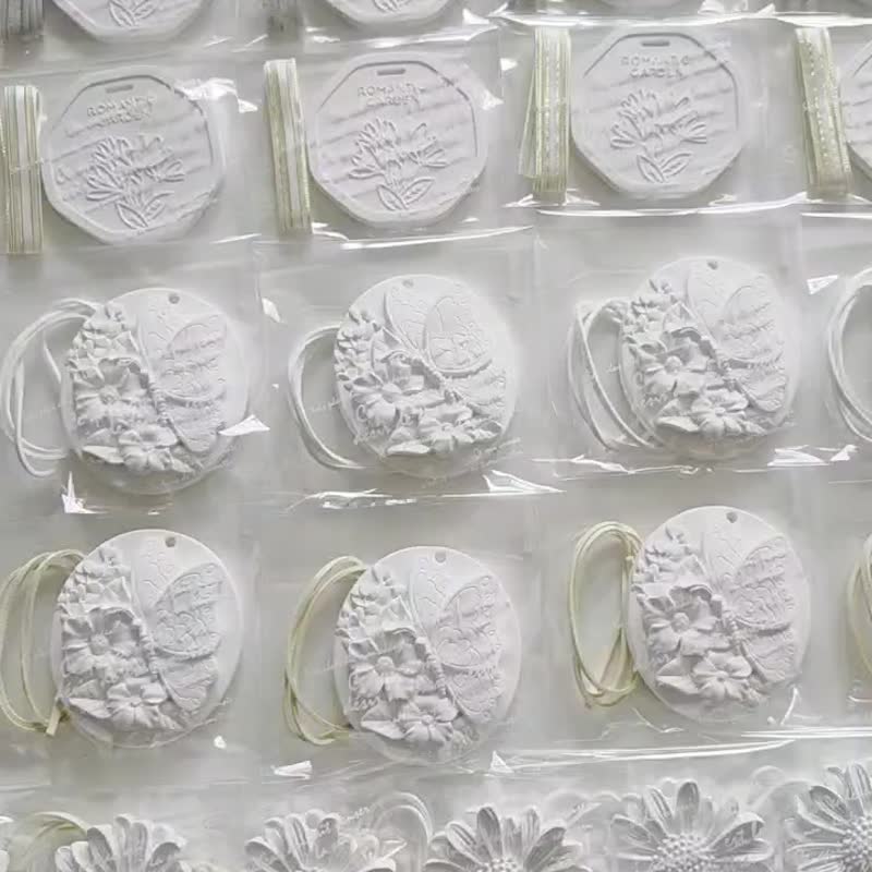 扩香石挂牌 石膏彩绘 材料包 含颜料画笔 立体浮雕画 DIY手作活动 - 香薰/精油/线香 - 其他材质 