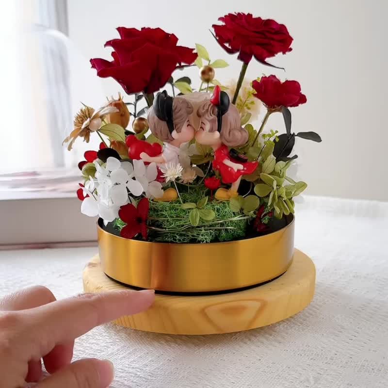 桦坊/定制化礼物/永生花玻璃盅/金属卡扣玻璃盅 - 干燥花/捧花 - 植物．花 