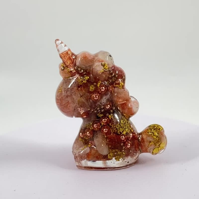 开运小物 Orgonite 奥刚能量独角兽-太阳石款(小) - 摆饰 - 半宝石 