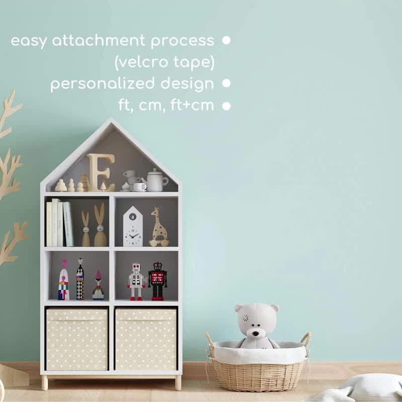 个人化儿童成长尺定制化木制身高成长图照片颜色 - 墙贴/壁贴 - 木头 咖啡色