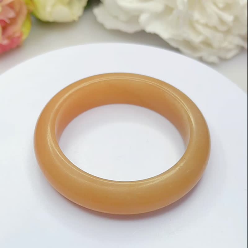 No.67 满糖平安镯 佘太翠玉镯 51 mm 圈口 甜蜜红糖色 手镯 手环 - 手链/手环 - 玉石 橘色