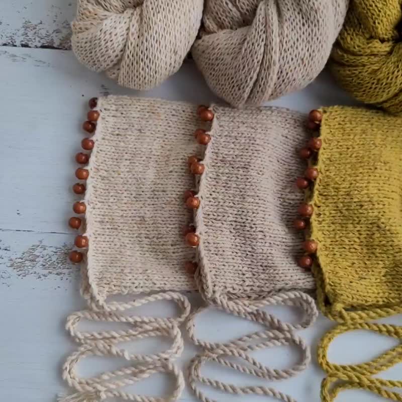 Newborn Knitted Wrap with Bonnet,  Baby Photo props - 婴儿饰品 - 羊毛 多色