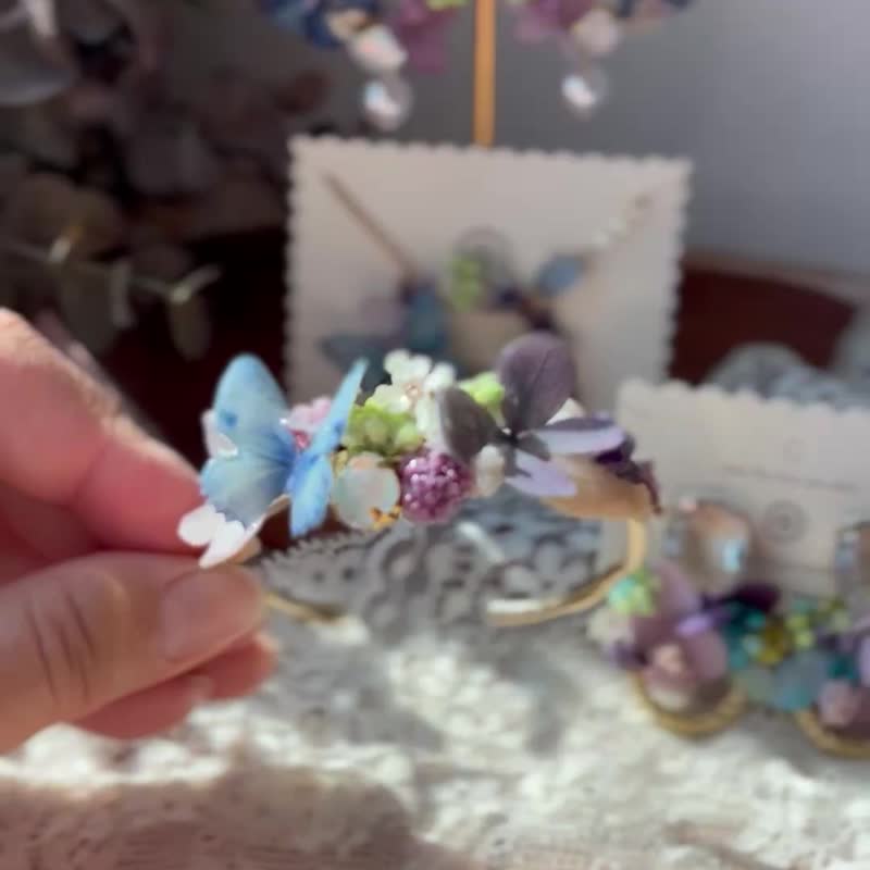 蓝蝴蝶花园手环 - 手链/手环 - 植物．花 蓝色