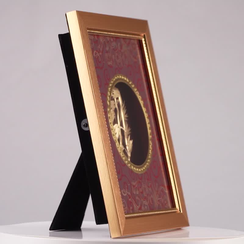 节节高升│金箔画│同事升迁、长官升职、开市开业礼│毕业礼物 - 画框/相框 - 24k 金 金色
