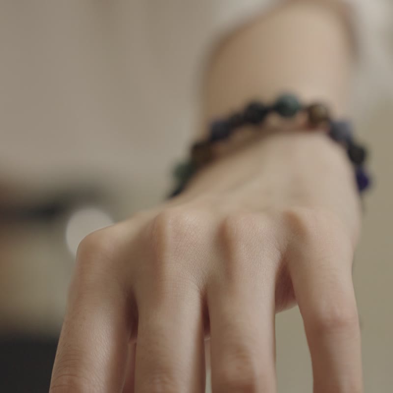 【Montagne】Swamp Romance | 虎眼。蓝。黑。水草玛瑙。| 编织款 - 手链/手环 - 其他材质 