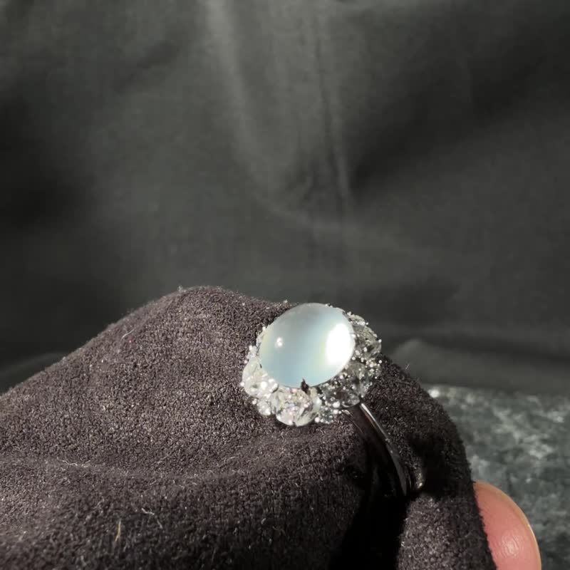 微光 | 冰种蛋面戒指 - 戒指 - 玉石 透明