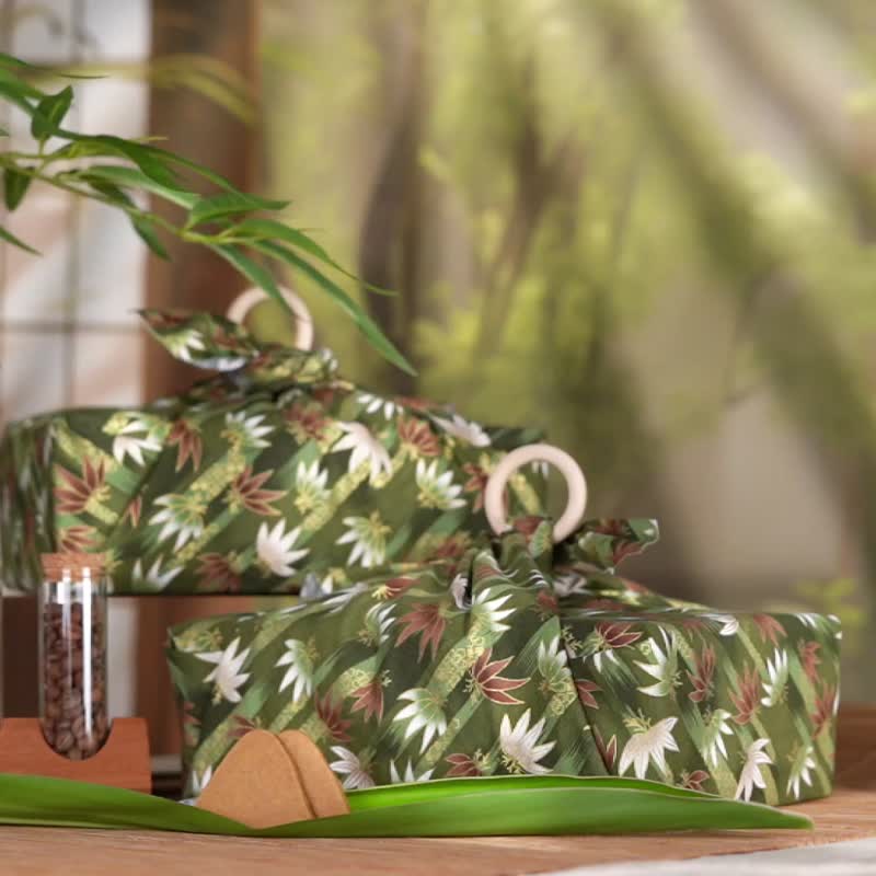 【满五万贺卡免费/一件包邮】夏沐风吕敷礼盒 日式极致设计美学 - 咖啡 - 其他材质 绿色