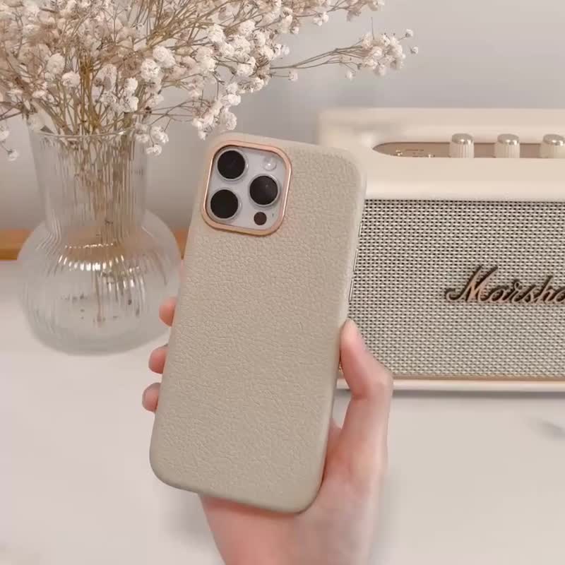 iPhone 16 Pro 皮革MagSafe定制化真皮革防摔手机壳 磁吸 Pro Max - 手机壳/手机套 - 真皮 蓝色