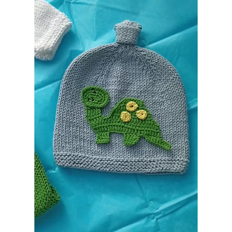 Newborn onesies and hat, Dragon costume, Dinosaur Costume Organic cotton onesies - 满月礼盒 - 棉 绿色