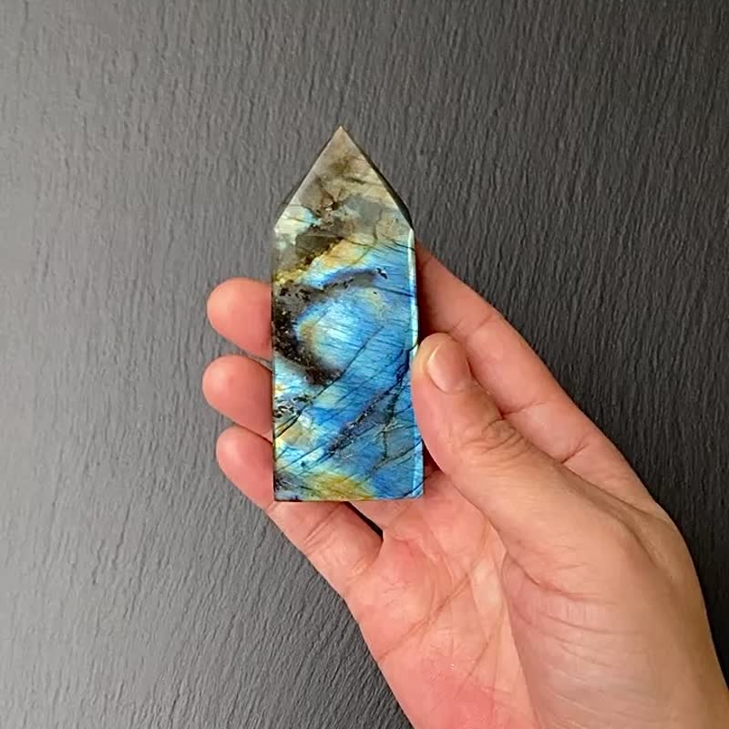 梦幻双面光拉长石 风水小物 入厝礼物  快速出货 水晶能量柱 - 摆饰 - 水晶 多色