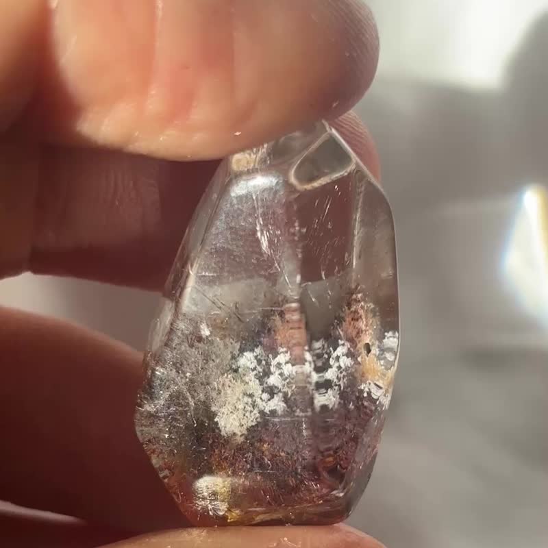 红幽灵 白幽灵 橙幽灵 水晶 随型 手把玩 天然原石 水晶原矿 - 摆饰 - 水晶 红色