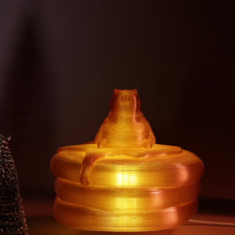 3D Print Pancake 夜猫灯 - 其他 - 塑料 橘色