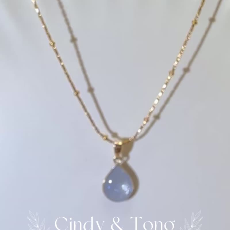 #004 作品４号  手作追光水滴项链  【CindyandTong】 - 项链 - 树脂 紫色