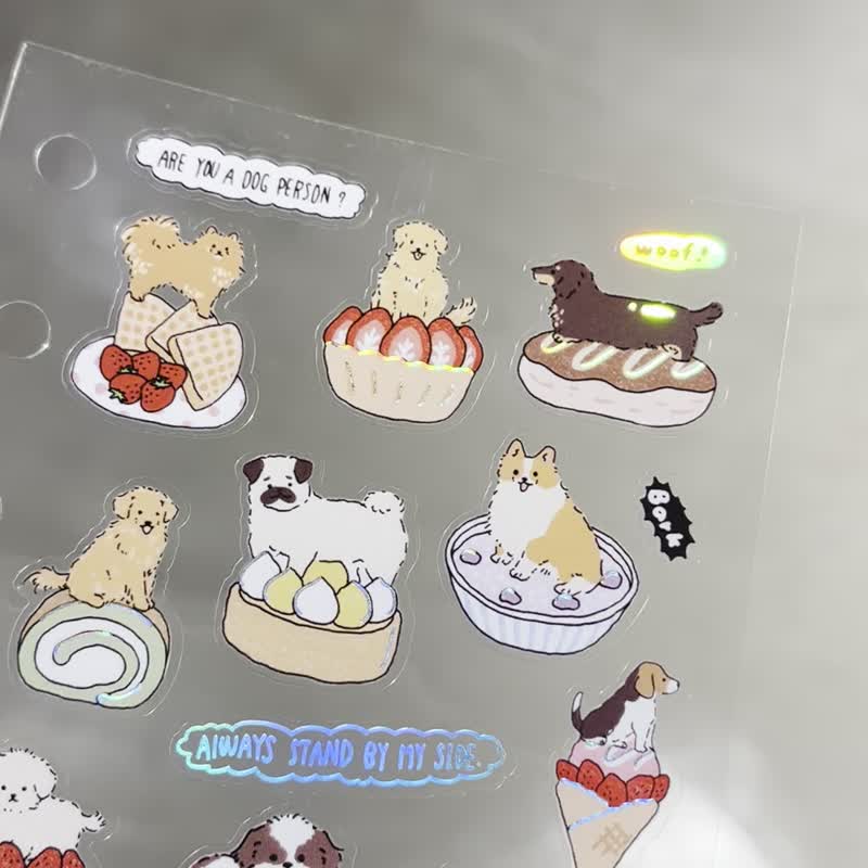 PET 贴纸 BINDERFIT | Sweet Dogs | yabeezoo | 全球设计师 - 纸胶带 - 纸 白色