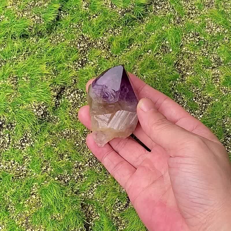 能量矿石-天然彩虹紫晶骨干 冥想 疗愈 避邪化煞 吸收负能量 - 摆饰 - 水晶 紫色