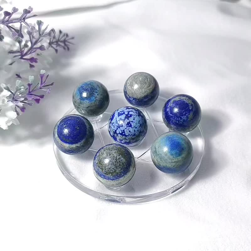 青金石全色系 雪花 天眼 脉轮 收藏 晶球大卫星七星阵 单品 礼物 - 摆饰 - 宝石 蓝色