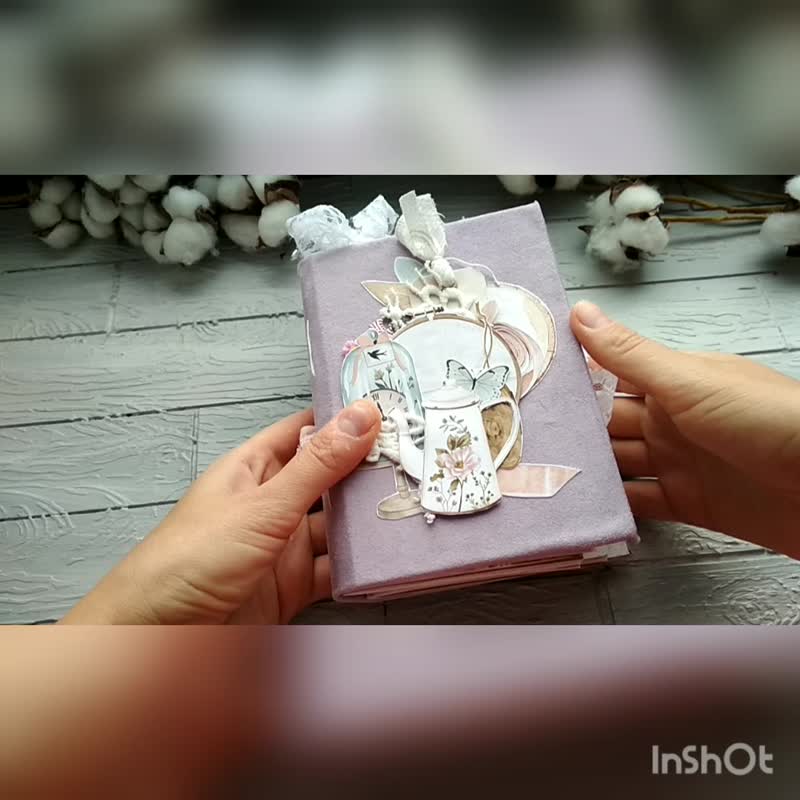 Flowers junk journal Woman lace junk book thick cottage household Vintage roses - 笔记本/手帐 - 纸 粉红色